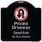 Signmission Designer Series-Private Driveway Dead End No Turn Around With Symbol, 18" x 18", BS-1818-9924 A-DES-BS-1818-9924 - alternate 1